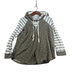7th Ray Floral Sweatshirt Brown WhiteWomen's Size L